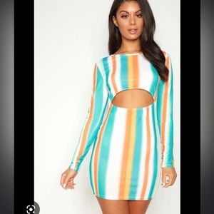 PrettyLittleThing Multicolored Open Front Dress